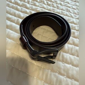 Men's Elegant Dark Brown Leather Belt